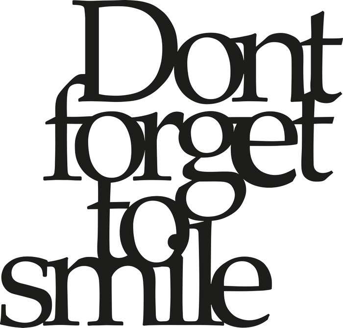 Wallity Dont Forget To Smile Escultura de pared de metal negra Wallity Dont Forget To Smile Escultura de pared de metal negra